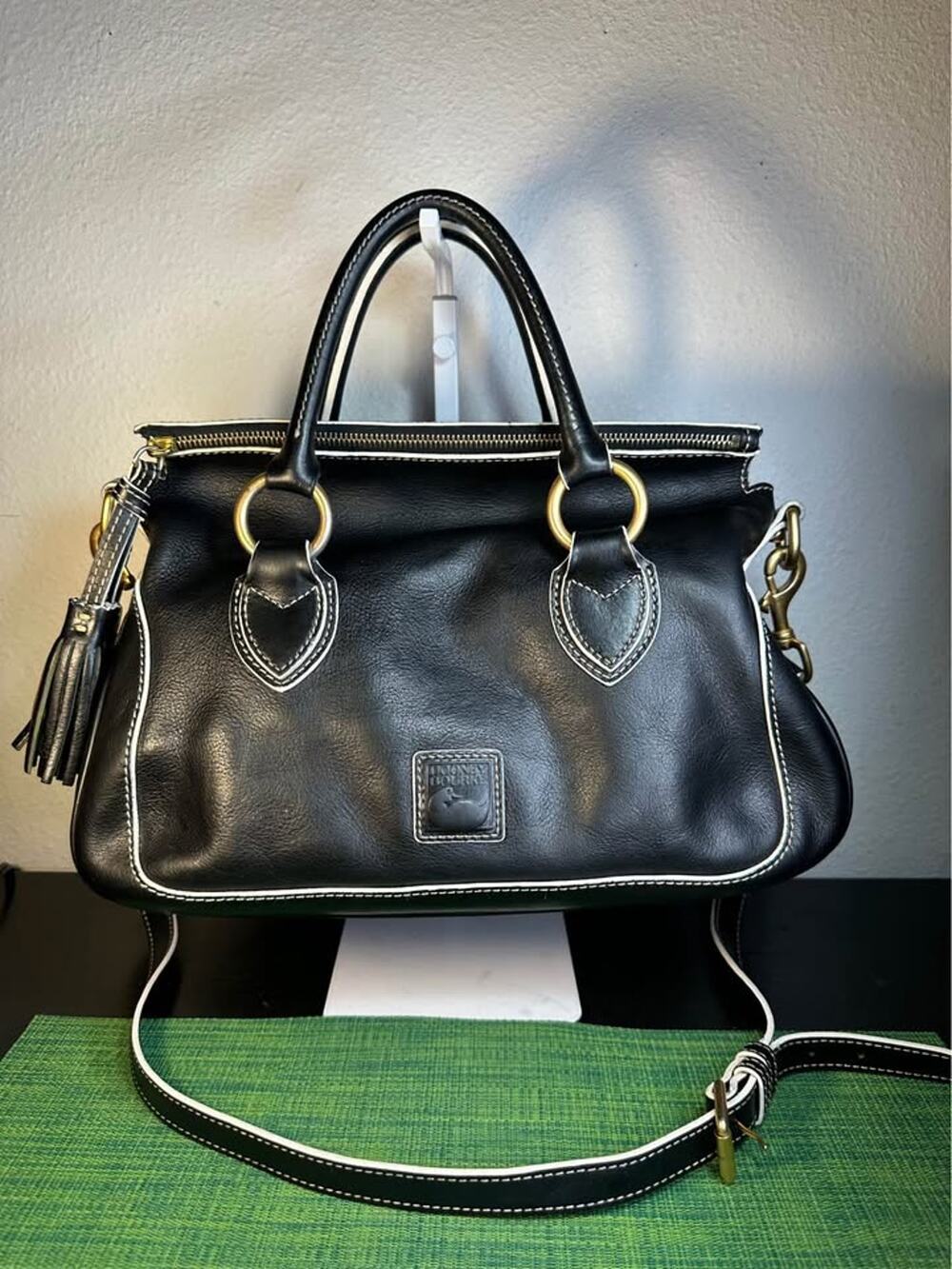 Dooney & Bourke Florentine Edge Medium Satchel - Black & White